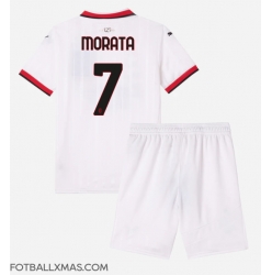 AC Milan Alvaro Morata #7 Bortedraktsett Barn 2024-25 Kortermet (+ Korte bukser)