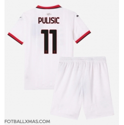 AC Milan Christian Pulisic #11 Bortedraktsett Barn 2024-25 Kortermet (+ Korte bukser)