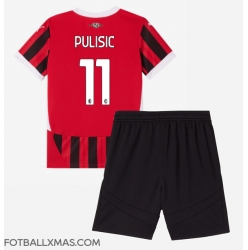 AC Milan Christian Pulisic #11 Hjemmedraktsett Barn 2024-25 Kortermet (+ Korte bukser)