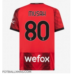 AC Milan Yunus Musah #80 Hjemmedrakt 2023-24 Kortermet