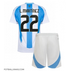 Argentina Lautaro Martinez #22 Hjemmedraktsett Barn Copa America 2024 Kortermet (+ Korte bukser)