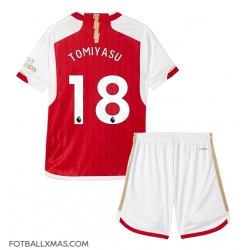 Arsenal Takehiro Tomiyasu #18 Hjemmedraktsett Barn 2023-24 Kortermet (+ Korte bukser)