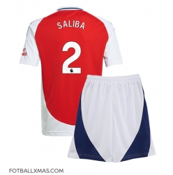 Arsenal William Saliba #2 Hjemmedraktsett Barn 2024-25 Kortermet (+ Korte bukser)