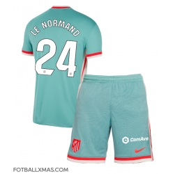 Atletico Madrid Robin Le Normand #24 Bortedraktsett Barn 2024-25 Kortermet (+ Korte bukser)