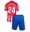 Atletico Madrid Robin Le Normand #24 Hjemmedraktsett Barn 2024-25 Kortermet (+ Korte bukser)