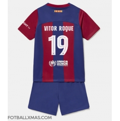 Barcelona Vitor Roque #19 Hjemmedraktsett Barn 2023-24 Kortermet (+ Korte bukser)