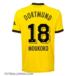 Borussia Dortmund Youssoufa Moukoko #18 Hjemmedrakt 2023-24 Kortermet