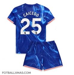 Chelsea Moises Caicedo #25 Hjemmedraktsett Barn 2024-25 Kortermet (+ Korte bukser)