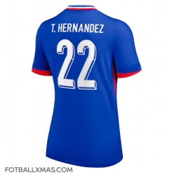 Frankrike Theo Hernandez #22 Hjemmedrakt Dame EM 2024 Kortermet