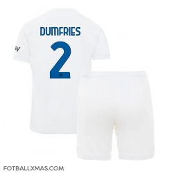 Inter Milan Denzel Dumfries #2 Bortedraktsett Barn 2023-24 Kortermet (+ Korte bukser)