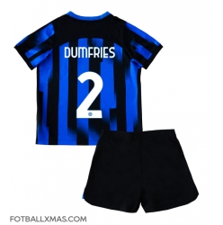 Inter Milan Denzel Dumfries #2 Hjemmedraktsett Barn 2023-24 Kortermet (+ Korte bukser)