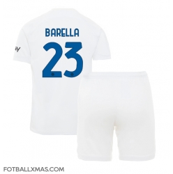 Inter Milan Nicolo Barella #23 Bortedraktsett Barn 2023-24 Kortermet (+ Korte bukser)