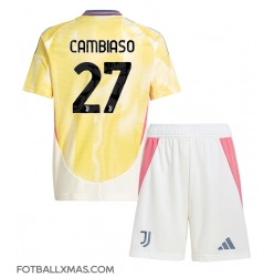 Juventus Andrea Cambiaso #27 Bortedraktsett Barn 2024-25 Kortermet (+ Korte bukser)