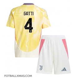 Juventus Federico Gatti #4 Bortedraktsett Barn 2024-25 Kortermet (+ Korte bukser)