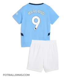 Manchester City Erling Haaland #9 Hjemmedraktsett Barn 2024-25 Kortermet (+ Korte bukser)