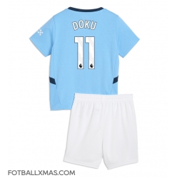 Manchester City Jeremy Doku #11 Hjemmedraktsett Barn 2024-25 Kortermet (+ Korte bukser)