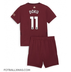 Manchester City Jeremy Doku #11 Tredjedraktsett Barn 2024-25 Kortermet (+ Korte bukser)