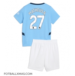 Manchester City Matheus Nunes #27 Hjemmedraktsett Barn 2024-25 Kortermet (+ Korte bukser)