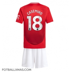 Manchester United Casemiro #18 Hjemmedraktsett Barn 2024-25 Kortermet (+ Korte bukser)