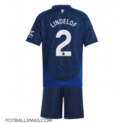 Manchester United Victor Lindelof #2 Bortedraktsett Barn 2024-25 Kortermet (+ Korte bukser)