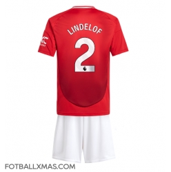 Manchester United Victor Lindelof #2 Hjemmedraktsett Barn 2024-25 Kortermet (+ Korte bukser)