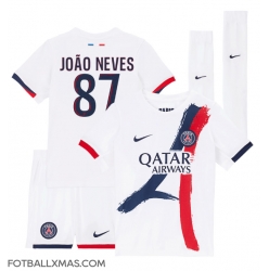 Paris Saint-Germain Joao Neves #87 Bortedraktsett Barn 2024-25 Kortermet (+ Korte bukser)