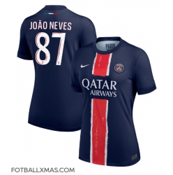 Paris Saint-Germain Joao Neves #87 Hjemmedrakt Dame 2024-25 Kortermet