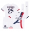 Paris Saint-Germain Nuno Mendes #25 Bortedraktsett Barn 2024-25 Kortermet (+ Korte bukser)