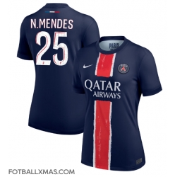 Paris Saint-Germain Nuno Mendes #25 Hjemmedrakt Dame 2024-25 Kortermet