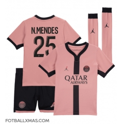 Paris Saint-Germain Nuno Mendes #25 Tredjedraktsett Barn 2024-25 Kortermet (+ Korte bukser)