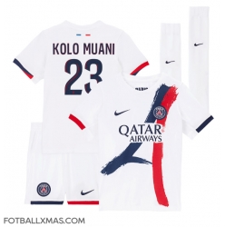 Paris Saint-Germain Randal Kolo Muani #23 Bortedraktsett Barn 2024-25 Kortermet (+ Korte bukser)