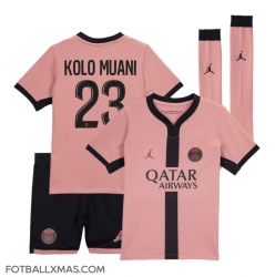 Paris Saint-Germain Randal Kolo Muani #23 Tredjedraktsett Barn 2024-25 Kortermet (+ Korte bukser)