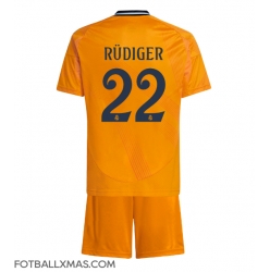 Real Madrid Antonio Rudiger #22 Bortedraktsett Barn 2024-25 Kortermet (+ Korte bukser)