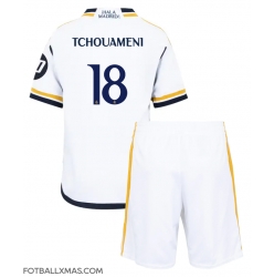 Real Madrid Aurelien Tchouameni #18 Hjemmedraktsett Barn 2023-24 Kortermet (+ Korte bukser)