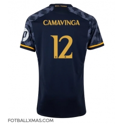 Real Madrid Eduardo Camavinga #12 Bortedrakt 2023-24 Kortermet