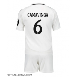 Real Madrid Eduardo Camavinga #6 Hjemmedraktsett Barn 2024-25 Kortermet (+ Korte bukser)