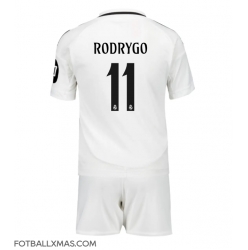 Real Madrid Rodrygo Goes #11 Hjemmedraktsett Barn 2024-25 Kortermet (+ Korte bukser)