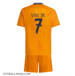 Real Madrid Vinicius Junior #7 Bortedraktsett Barn 2024-25 Kortermet (+ Korte bukser)