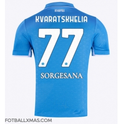 SSC Napoli Khvicha Kvaratskhelia #77 Hjemmedrakt 2024-25 Kortermet